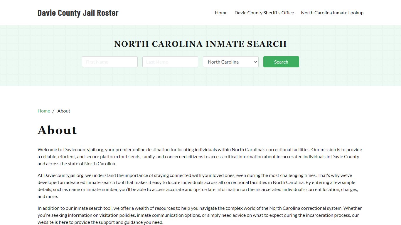 About - Davie County Jail